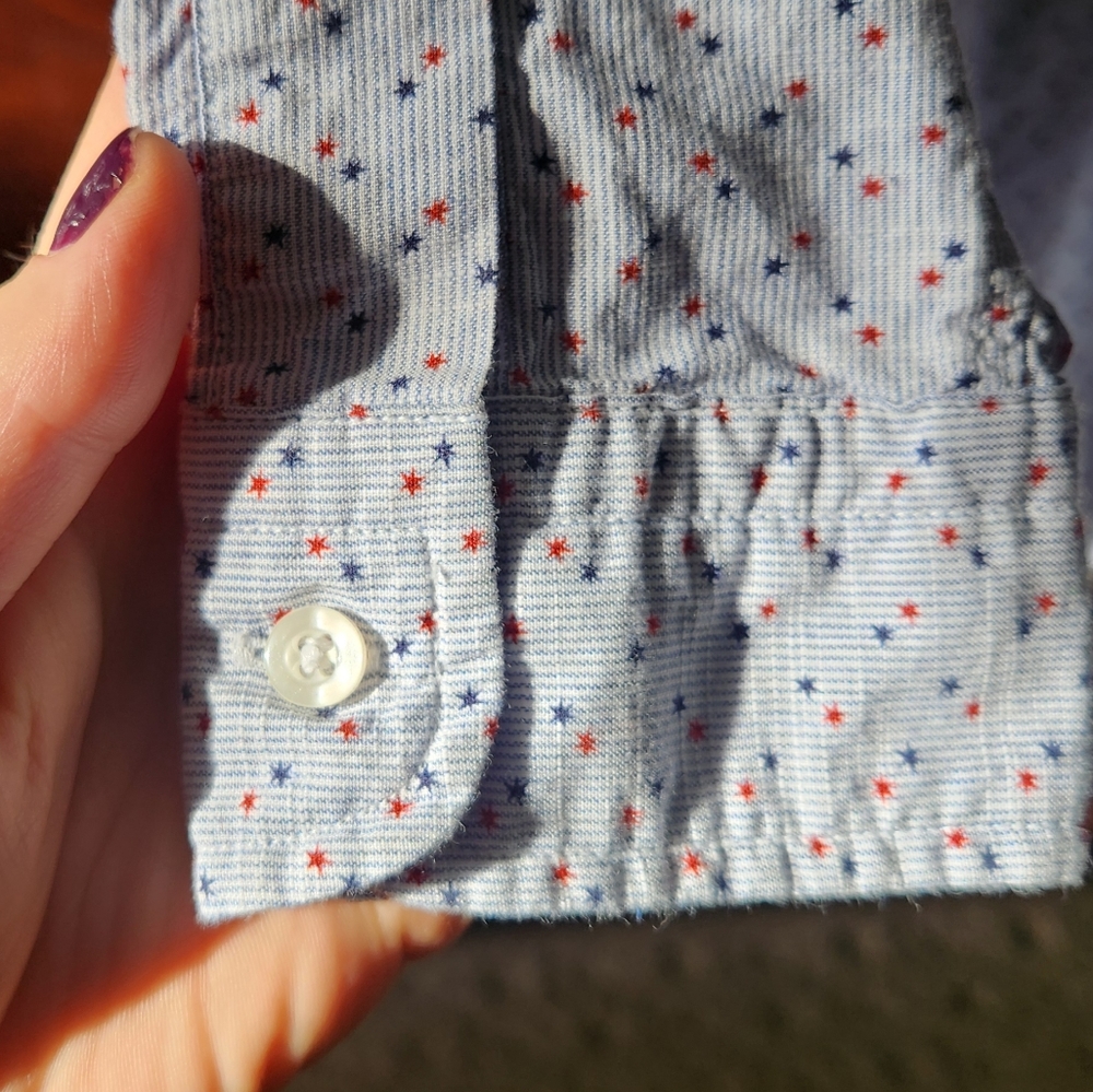 Women's Light Blue Patterned Top - Picture 7 of 9